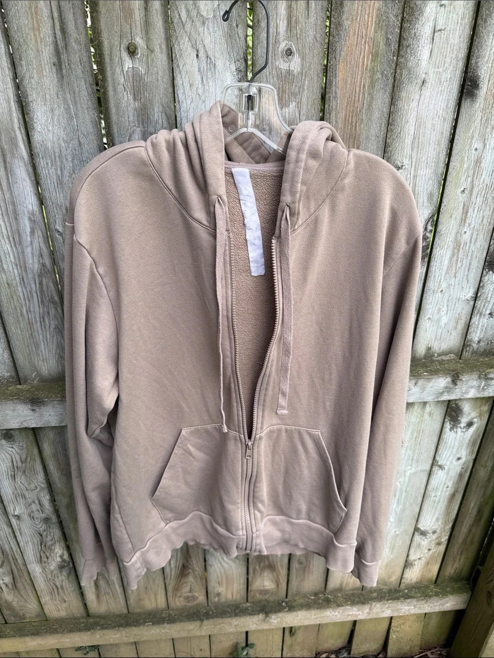 Alo Yoga Everyday Full Zip Hoodie Gravel tan sand M